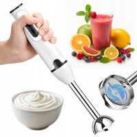 2X BLENDER RĘCZNY ROZDRABNIACZ MOCNY 400W TURBO MIKSER MOCNY SILNIK BIAŁY