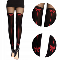 Seksowne Czarne Rajstopy Z Kokardkami - Amita LivCo Corsetti L