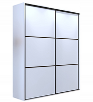 Wysoka Szafa Przesuwna 200cm BIAŁA czarne paski Maxi h-245cm