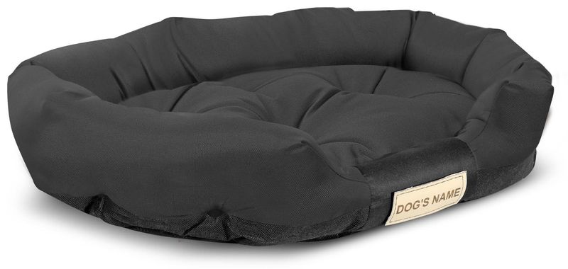 Legowisko dla psa 75x50 cm personalizowane wodoodporne czarne zdjęcie 3