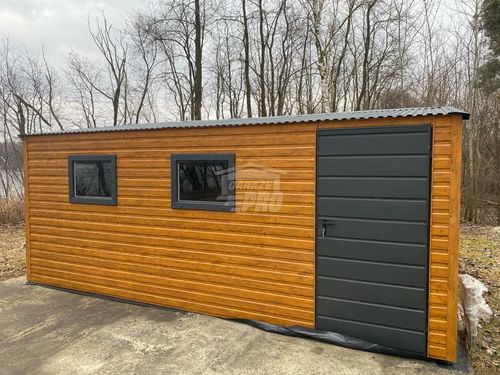 Schowek Domek Ogrodowy 5x6m drzwi 2x okno  dach spad w tył GP561 na Arena.pl