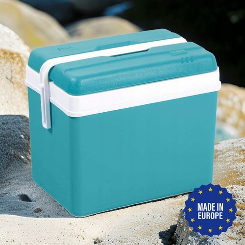 LODÓWKA TURYSTYCZNA 35L TURKUSOWA na WKŁADY MROŻĄCE do auta KAMPERA łodzi na Arena.pl