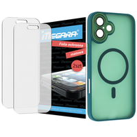 folia do iphone 16 ochronna matowa + magsafe etui zielone tpu
