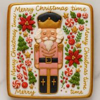 CIASTKO LUKROWANE DZIADEK DO ORZECHÓW NO.33  KWADRAT ROZ.L RĘCZNIE ROBIONE