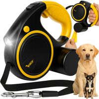 Smycz dla Psa Kota Automatyczna z Latarką Zwijana Pojemnik z Blokadą 5m