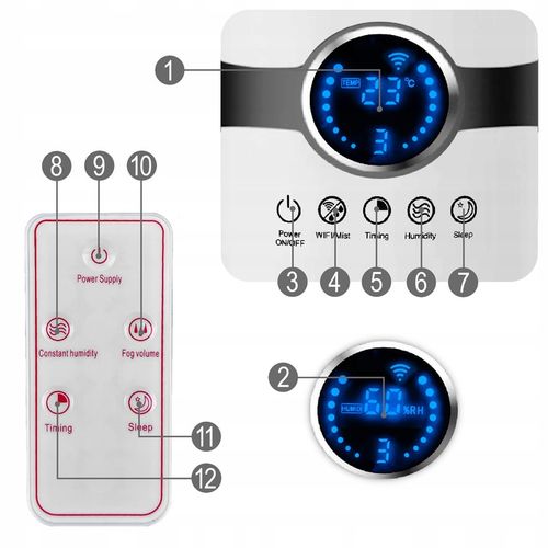 Nawilżacz powietrza SMART HOME WIFI automatyczny AROMATERAPIA OLEJKI PILOT na Arena.pl