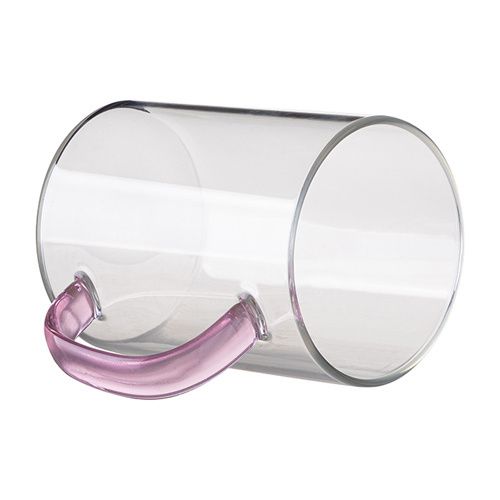 Szklanka 450 ml z różowym uszkiem do sublimacji na Arena.pl