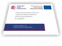 Tabliczka KPO | KRAJOWY PLAN ODBUDOWY | UZUPEŁNIONA | AKTUALNA | UV 3mm A3