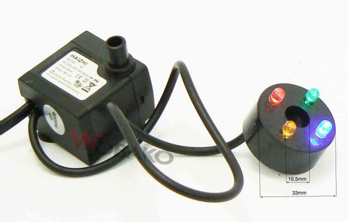 POMPA POMPKA DO FONTANNY PODŚWIETLENIE BIAŁE ZIMNE 4xLED H=50cm 3,5W na Arena.pl