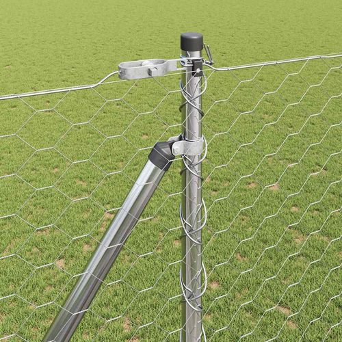 Ogrodzenie z słupkami Srebrny 1.5 x 25 m Stal pokryta PCV na Arena.pl