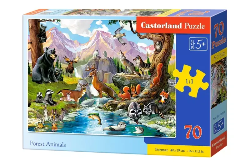 Puzzle 70 elementów. Dzikie zwierzęta zdjęcie 1