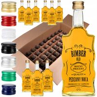 WARTA FALA BUTELKA SZKLANA NADRUK Bimber pędzony nocą 500 ml zakrętka 20szt