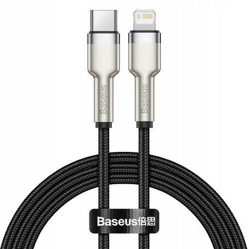 Kabel USB-C do Lightning Baseus Cafule, PD, 20W, 1m (czarny) na Arena.pl