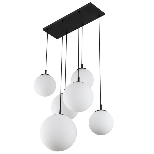Zwisowa lampa na belce Esme 4793 do salonu balls biała czarna zdjęcie 3