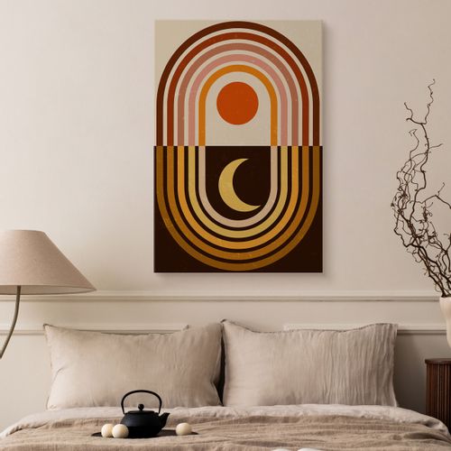 Obraz Do Sypialni Aztecki Księżyc Słońce Styk Boho Abstrakcja 20cm x 30cm na Arena.pl