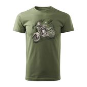Koszulka motocyklowa z motocyklem na motor Aprilla Tuareg 660 męska khaki L