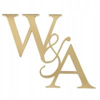 Topper toper na bok tortu złoty dekor z inicjałami INICJAŁY złote lustro