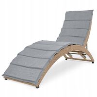 Leżak ogrodowy regulowane oparcie leżanka na balkon z poduszką beżowe