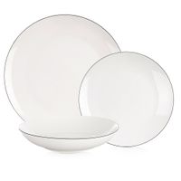 Serwis Obiadowy Zestaw Komplet Talerzy Porcelanowy Talerze 18 el. 6 Osób