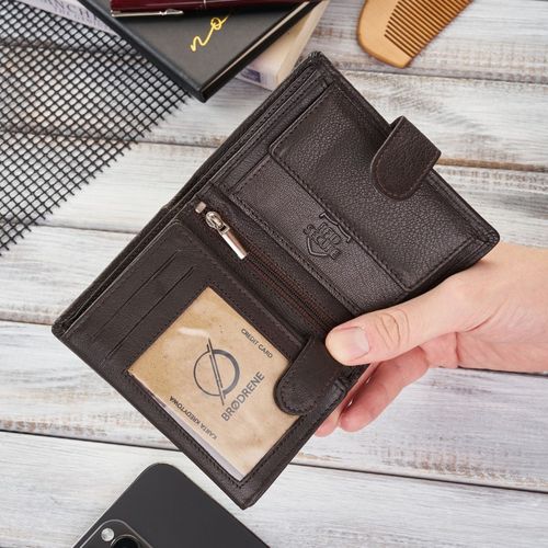 portfel męski skórzany brązowy brodrene g-28-br na Arena.pl