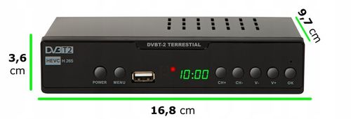 TUNER DEKODER DVB-T2 TV NAZIEMNEJ FULL HD HDMI USB PILOT BATERIE ZESTAW na Arena.pl