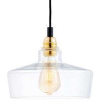 Wisząca LAMPA skandynawska LONGIS 10873105 Kaspa loftowa OPRAWA szklany ZWIS okrągły złoty przezroczysty czarny