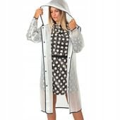 Peleryna płaszcz przeciwdeszczowy odblaski kaptur