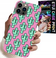 ETUI DO IPHONE 11 PRO - KAKTUSY, KAKTUS NA RÓŻOWYM TLE + FOLIA