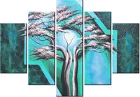 105CM 150CM OBRAZ 5 ELEM DRZEWO O PÓŁNOCY DRUK