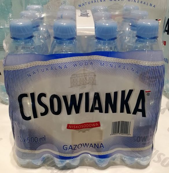 Cisowianka 0,5l gazowana - karton zdjęcie 1
