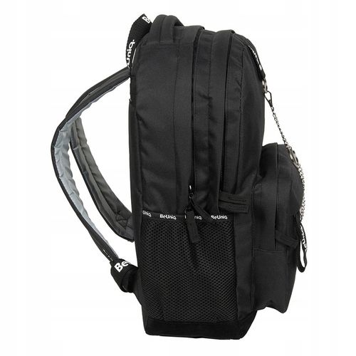 PLECAK SZKOLNY TORNISTER MŁODZIEŻOWY BeUniq CZARNY z łańcuszkiem na Arena.pl