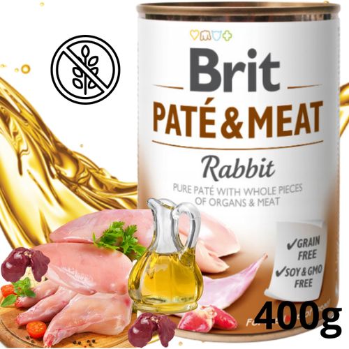 mokra karma dla psa brit pate & meat rabbit 400 g z królikiem bezzbożowa na Arena.pl
