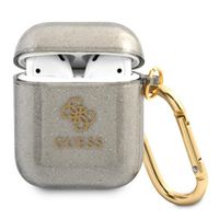 guess gua2ucg4gk airpods 1/2 coverczarny/black glitter collection