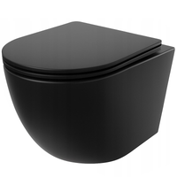 MISKA WC CZARNA RIMLESS DESKA WOLNOOPADAJĄCA DUROPLAST WIROWE SPŁUKIWANIE