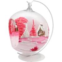 Bombka Lampion ze stojakiem: różowy Kościółek