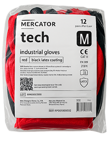 rękawice robocze mercator tech red+black latex - m - 240 par na Arena.pl