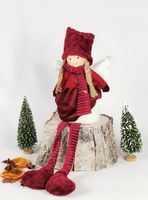 Laleczka futerkowa siedząca bordowa dziewczynka 40