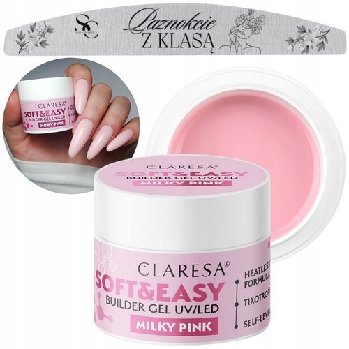 Żel budujący do paznokci Claresa Soft&Easy Builder Milky Pink 45g + PILNIK na Arena.pl
