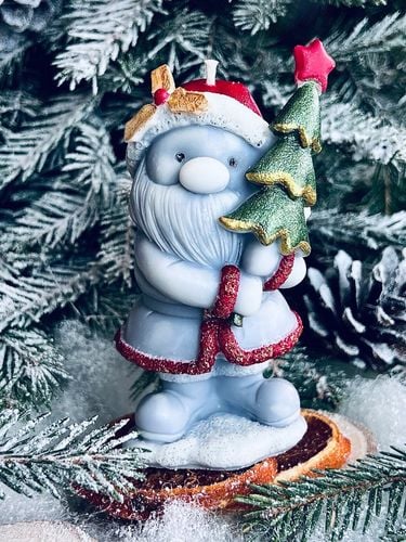 ŚWIECA Z WOSKU PSZCZELEGO ŚWIĘTY MIKOŁAJ Z CHOINKĄ 1 SZT na Arena.pl