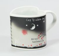 UCZUCIOWY KUBECZEK W KSZTAŁCIE SERCE - "Gorąco Kocham Cię"