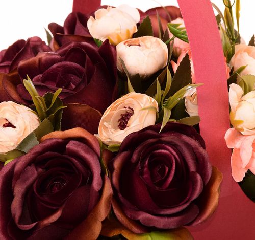 Flower box krem brąz prezent na Arena.pl