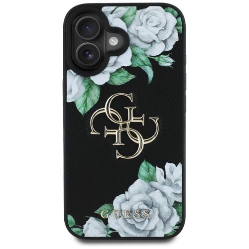 etui guess grained roses big 4g logo do  iphone 16 czarny na Arena.pl
