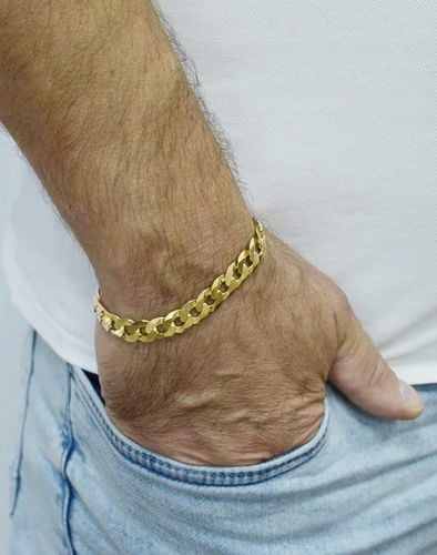 ZŁOTA PEŁNA BRANSOLETKA MĘSKA PANCERKA PR. 585 925 SOLIDNA + GRAWER GRATIS na Arena.pl