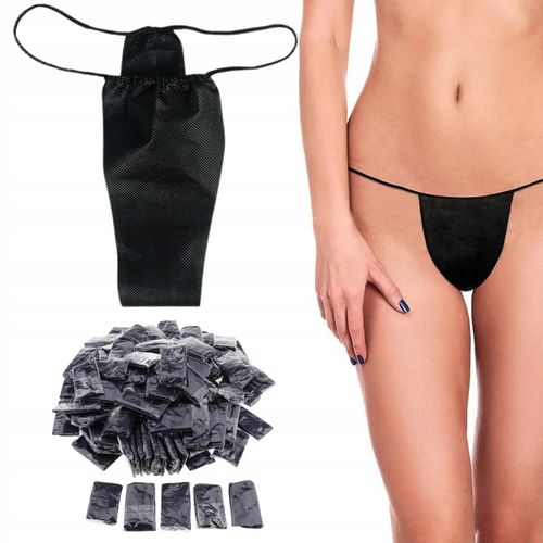 MAJTKI JEDNORAZOWE CZARNE STRINGI DO MASAŻU 100 sztuk BIELIZNA DO SPA na Arena.pl