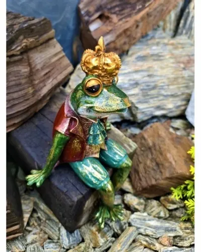 FIGURKA FIGURA ŻABA ŻABKA SIEDZĄCA W KORONIE na Arena.pl