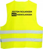 Kamizelka odblaskowa PROTEST ROLNIKÓW z nadrukiem STRAJK ROZMIAR XXL