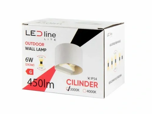 Kinkiet zewnętrzny LED 2x3W 3000K IP54 biały zdjęcie 3