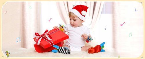 GRZECHOTKI DLA NIEMOWLĄT SKARPETKI OPASKI 4 SZT. GRZECHOTKA NA RĄCZKI SOZZY na Arena.pl