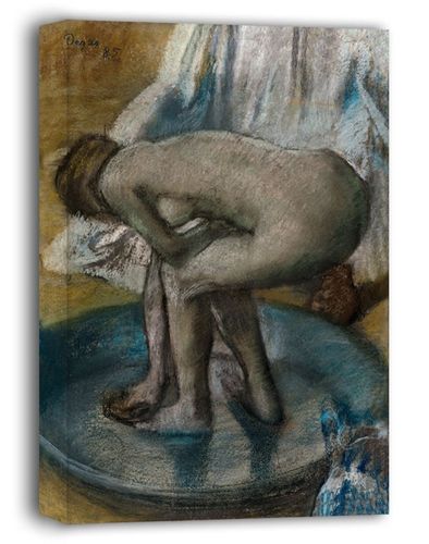Woman Bathing in a Shallow Tub, Edgar Degas - obraz na płótnie 30x40 cm na Arena.pl