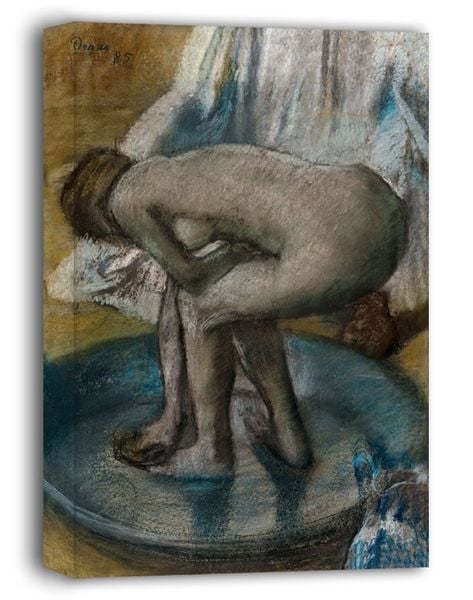 Woman Bathing in a Shallow Tub, Edgar Degas - obraz na płótnie 60x80 cm zdjęcie 1